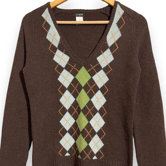 J. Crew Y2K Lambs Wool V-Neck Sweater - Picture 1 of 9
